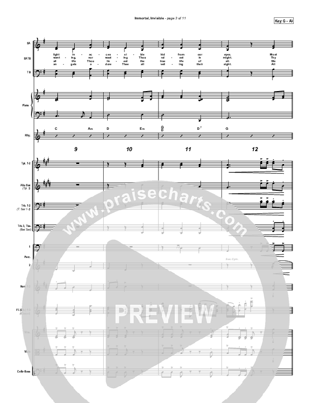 Immortal Invisible Conductor's Score (Traditional Hymn / PraiseCharts)