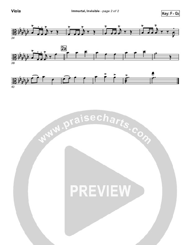 Immortal Invisible Viola (Traditional Hymn / PraiseCharts)