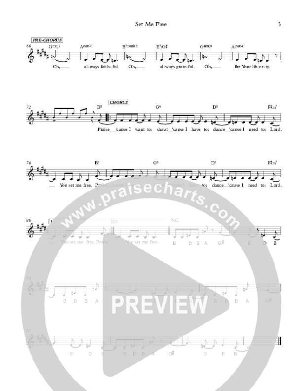 Set Me Free Lead Sheet (Jermaine Rodriguez)