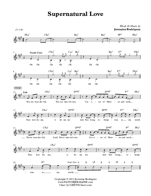 Supernatural Love Lead Sheet (Jermaine Rodriguez)