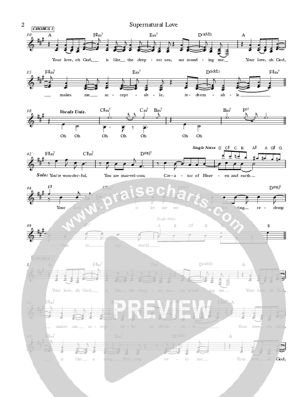 Supernatural Love Lead Sheet (Jermaine Rodriguez)