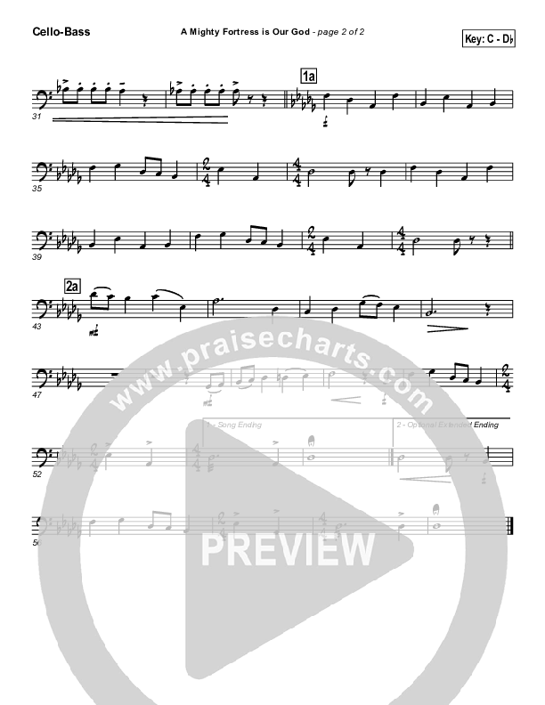 A Mighty Fortress Is Our God Cello/Bass (PraiseCharts / Traditional Hymn)