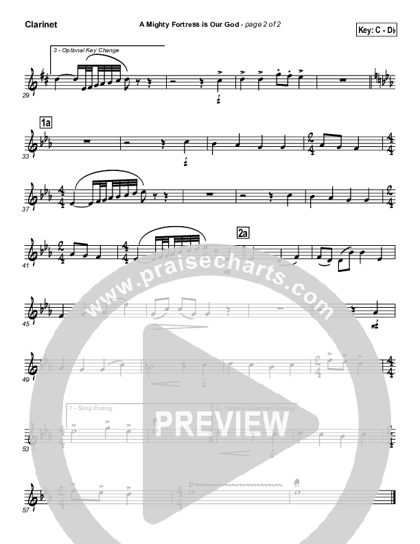 A Mighty Fortress Is Our God Clarinet (PraiseCharts / Traditional Hymn)