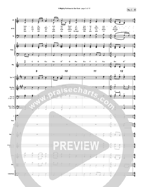 A Mighty Fortress Is Our God Conductor's Score (PraiseCharts / Traditional Hymn)