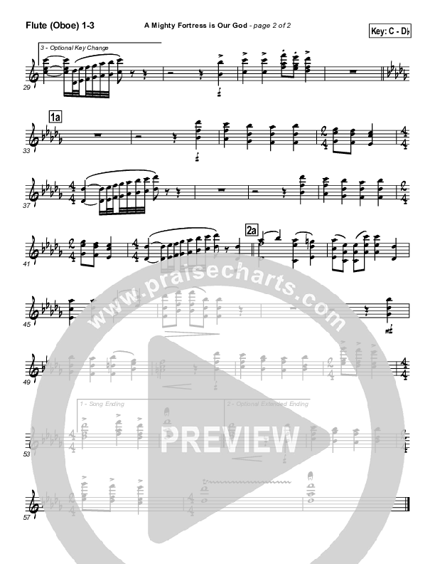 A Mighty Fortress Is Our God Flute/Oboe 1/2/3 (PraiseCharts / Traditional Hymn)