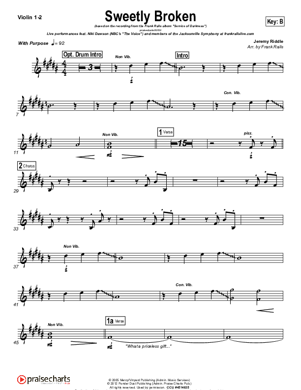 Sweetly Broken Violin 1/2 (Frank Ralls)