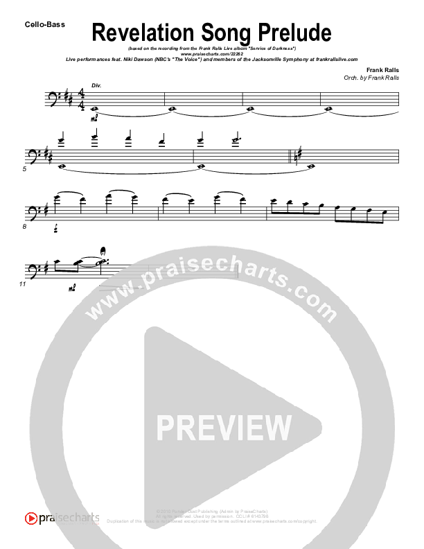 Revelation Song Cello/Bass (Frank Ralls)