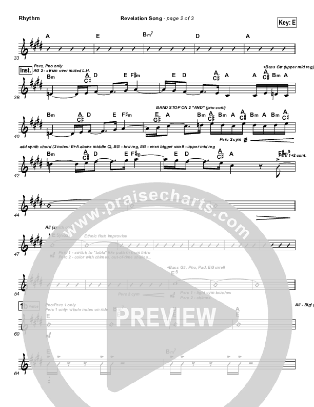 Revelation Song Rhythm Chart (Frank Ralls)