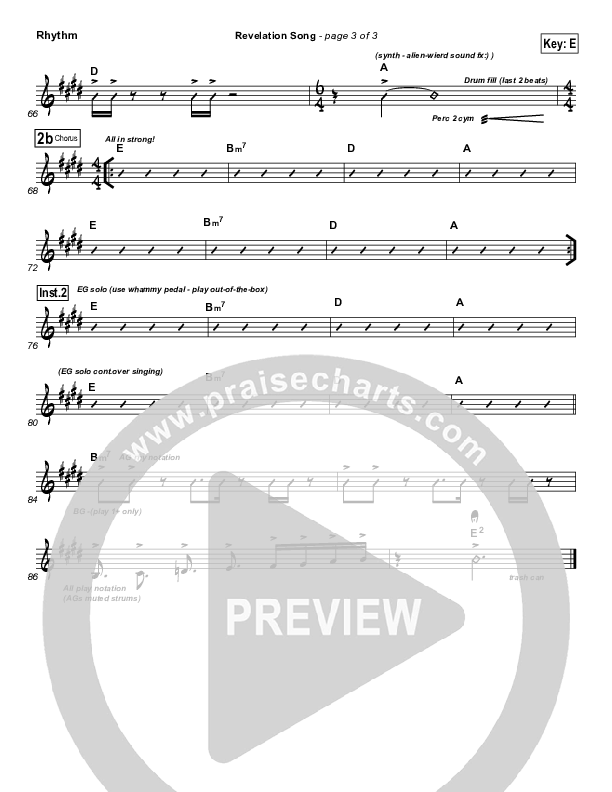 Revelation Song Rhythm Chart (Frank Ralls)