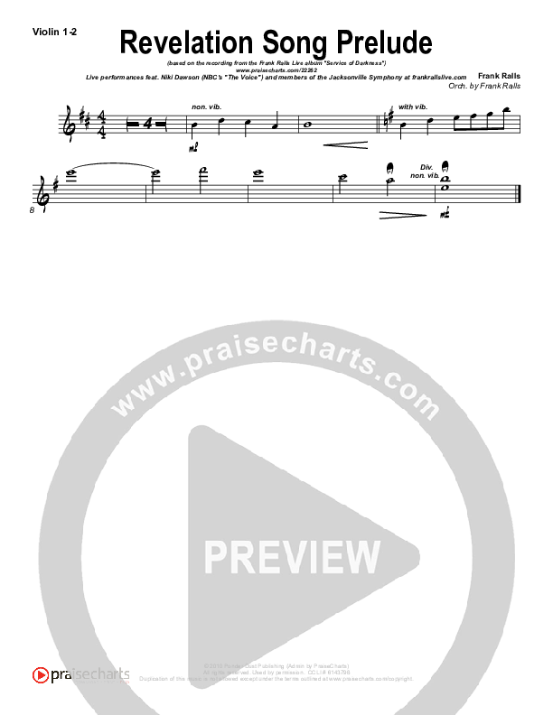 Revelation Song Violin 1/2 (Frank Ralls)