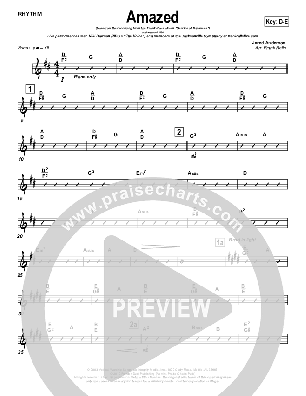 Amazed Rhythm Chart (Frank Ralls)