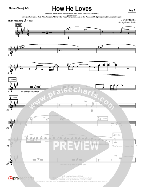 How He Loves Flute/Oboe 1/2/3 (Frank Ralls)