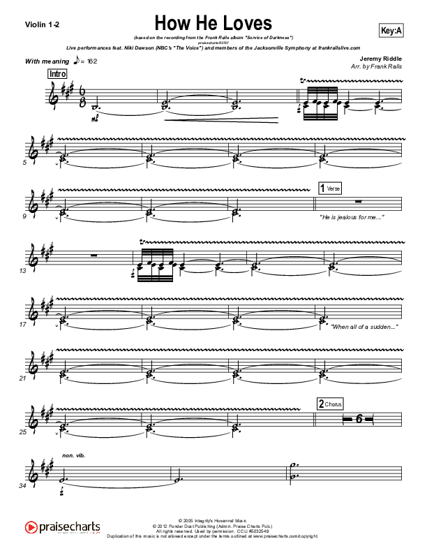 How He Loves Violin 1/2 (Frank Ralls)