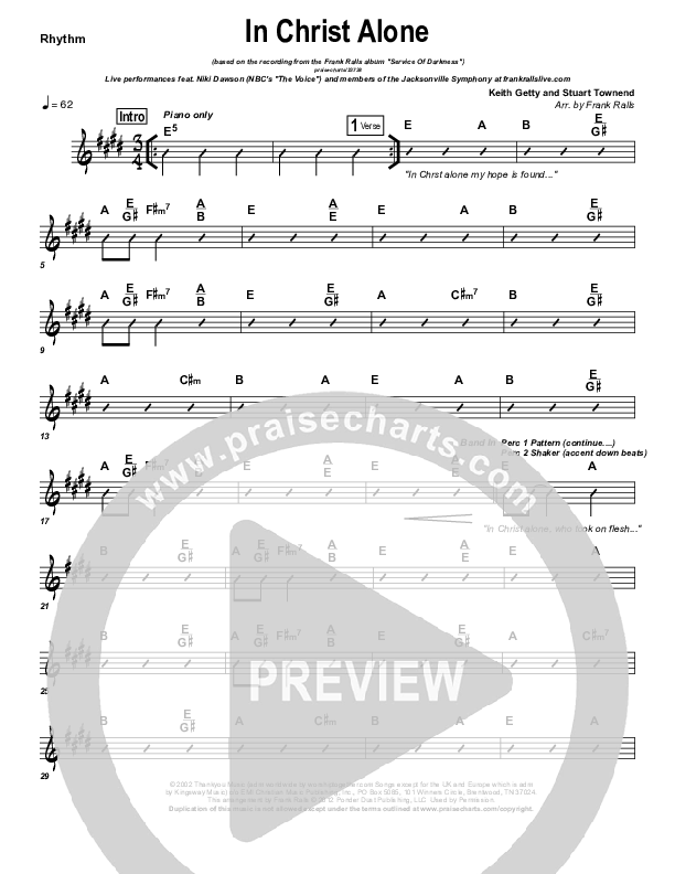 In Christ Alone Rhythm Chart (Frank Ralls)