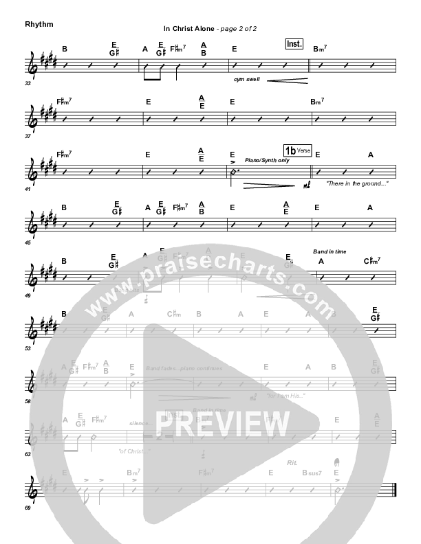 In Christ Alone Rhythm Chart (Frank Ralls)