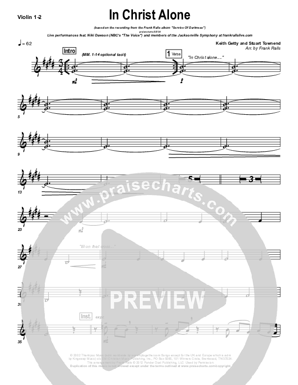 In Christ Alone Violin 1/2 (Frank Ralls)