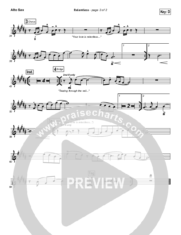 Relentless Alto Sax (Hillsong UNITED)