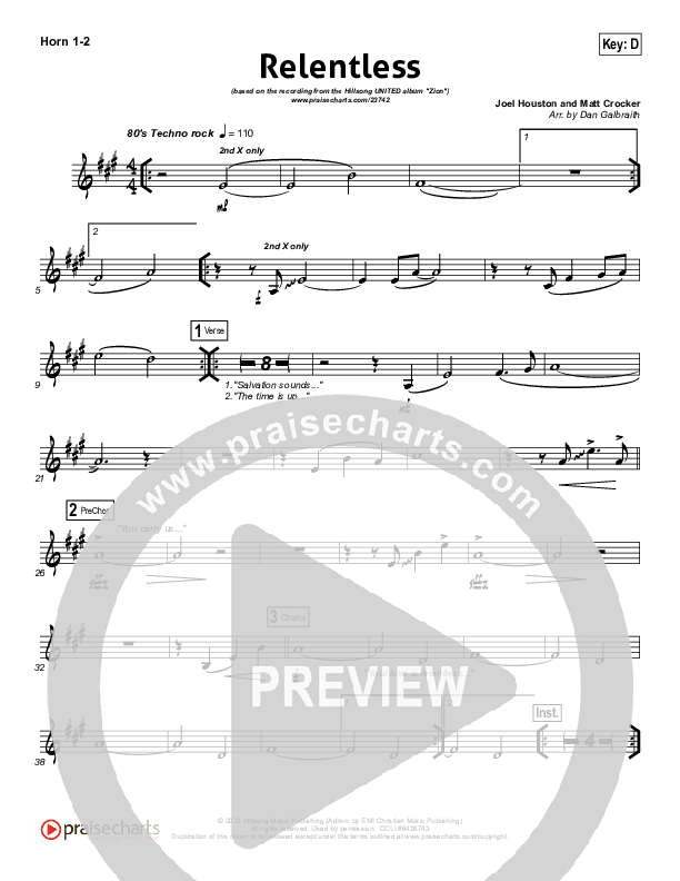 Relentless French Horn 1/2 (Hillsong UNITED)