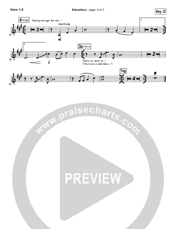 Relentless French Horn 1/2 (Hillsong UNITED)