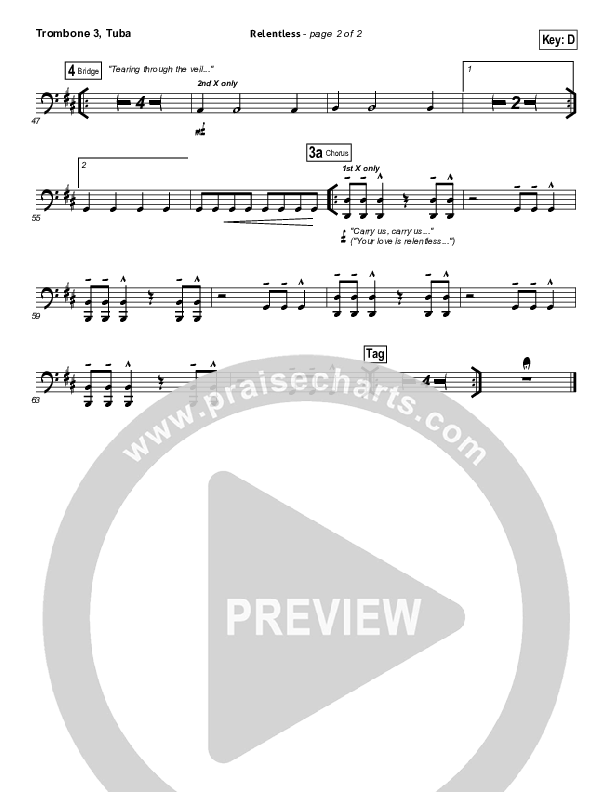 Relentless Trombone 3/Tuba (Hillsong UNITED)