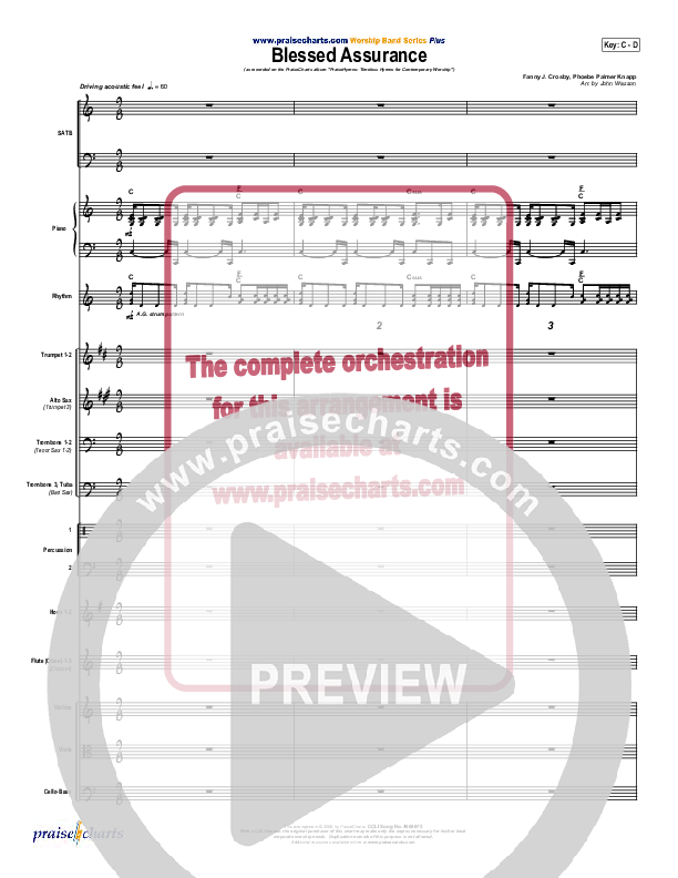 Blessed Assurance Conductor's Score (Traditional Hymn / PraiseCharts)