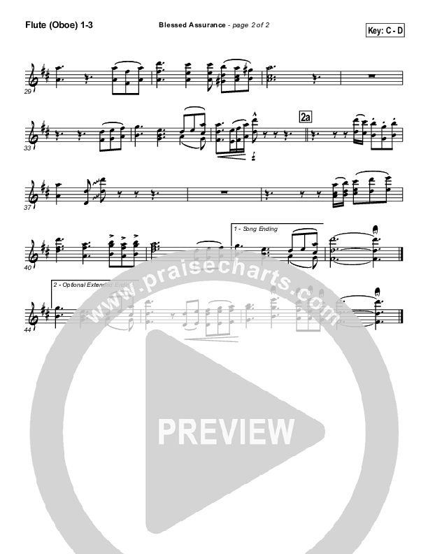 Blessed Assurance Flute/Oboe 1/2/3 (Traditional Hymn / PraiseCharts)