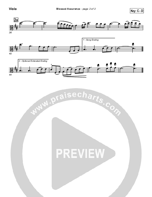 Blessed Assurance Viola (Traditional Hymn / PraiseCharts)