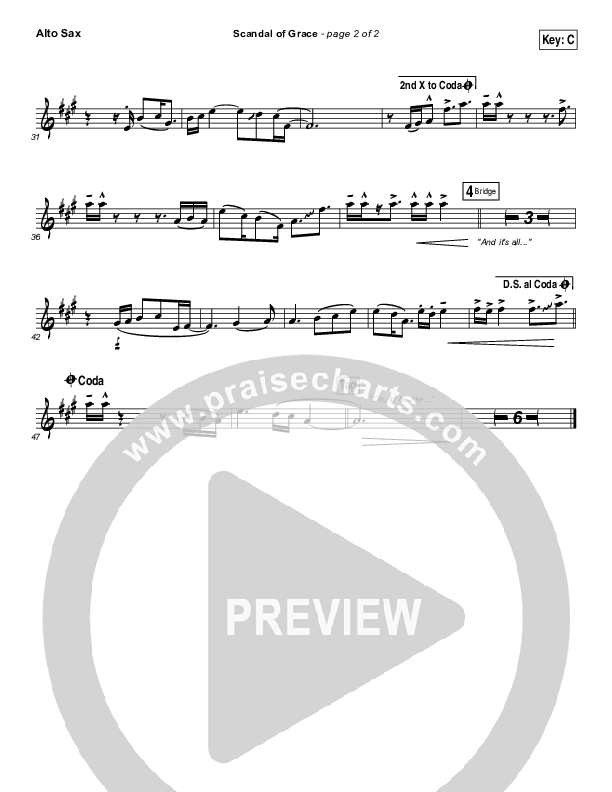 Scandal Of Grace Alto Sax (Hillsong UNITED)