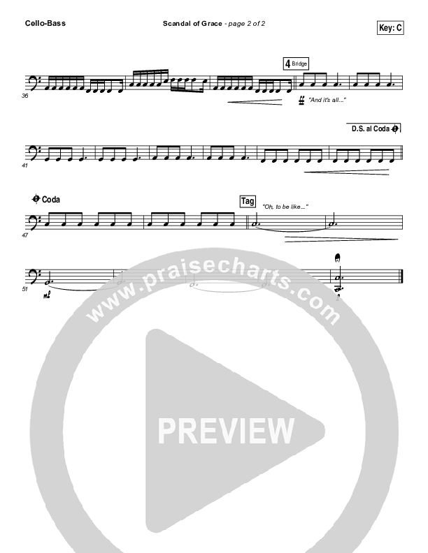 Scandal Of Grace Cello/Bass (Hillsong UNITED)