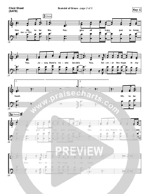 Scandal Of Grace Choir Sheet (SATB) (Hillsong UNITED)