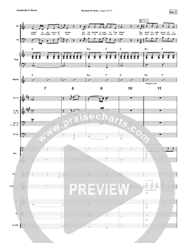 Scandal Of Grace Conductor's Score (Hillsong UNITED)