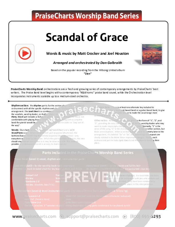 Scandal Of Grace Cover Sheet (Hillsong UNITED)