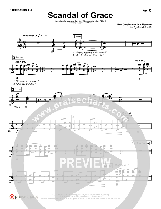 Scandal Of Grace Flute/Oboe 1/2/3 (Hillsong UNITED)