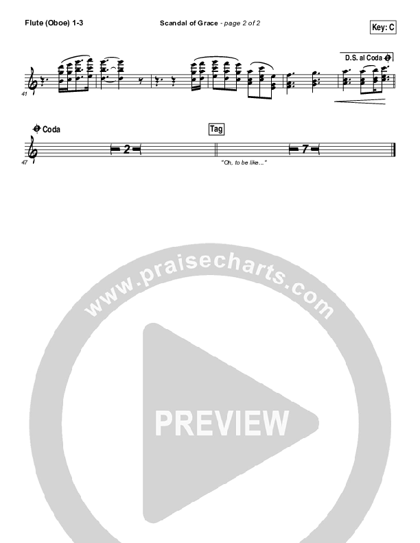 Scandal Of Grace Flute/Oboe 1/2/3 (Hillsong UNITED)