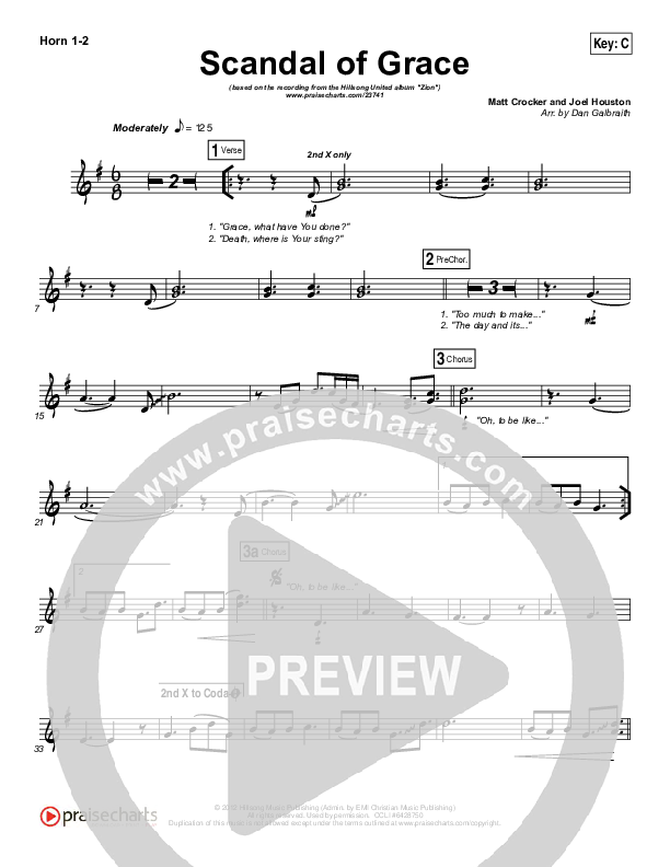 Scandal Of Grace French Horn 1/2 (Hillsong UNITED)