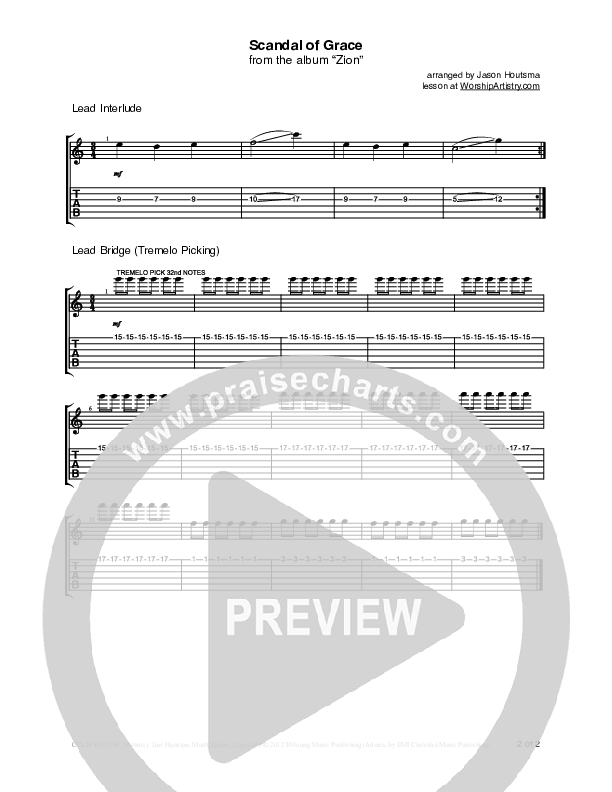 Scandal Of Grace Guitar Tab (Hillsong UNITED)