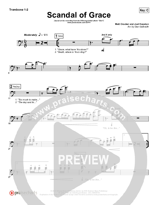 Scandal Of Grace Trombone 1/2 (Hillsong UNITED)