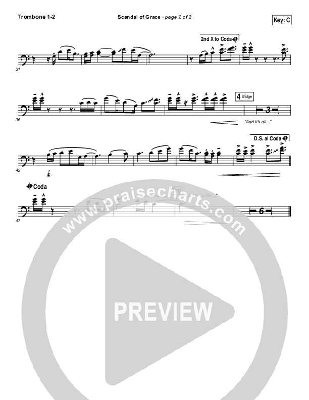 Scandal Of Grace Trombone 1/2 (Hillsong UNITED)