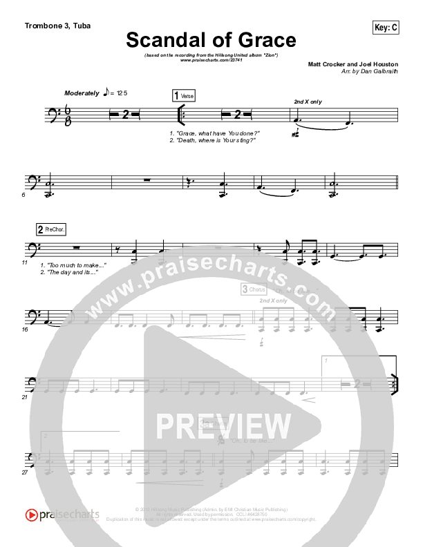 Scandal Of Grace Trombone 3/Tuba (Hillsong UNITED)