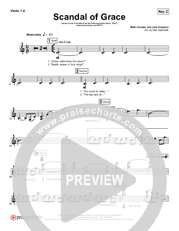 Scandal Of Grace Violin 1/2 (Hillsong UNITED)