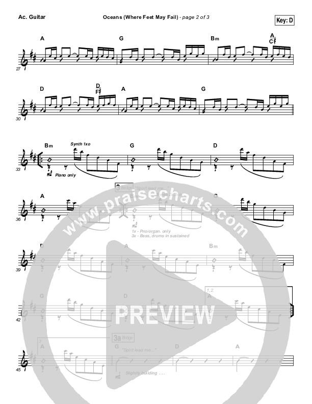 Oceans (Where Feet May Fail) Acoustic Guitar (Hillsong UNITED / TAYA)