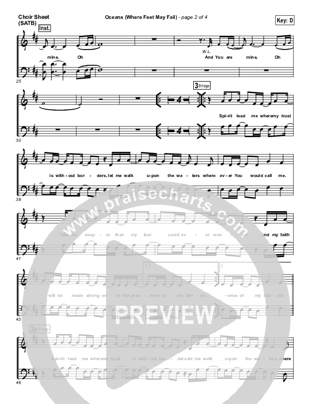 Oceans (Where Feet May Fail) Choir Vocals (SATB) (Hillsong UNITED / TAYA)