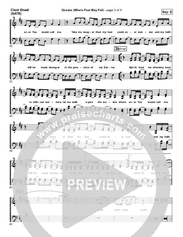 Oceans (Where Feet May Fail) Choir Vocals (SATB) (Hillsong UNITED / TAYA)