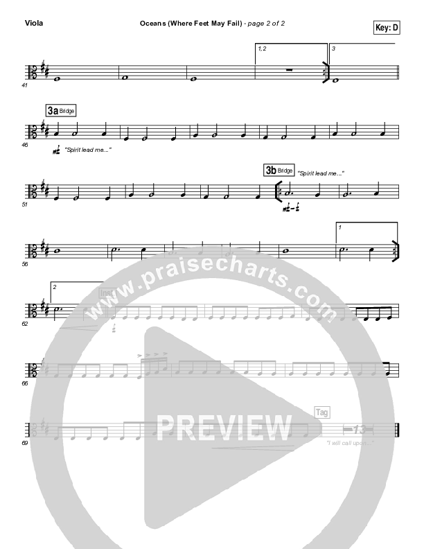 Oceans (Where Feet May Fail) Viola (Hillsong UNITED / TAYA)