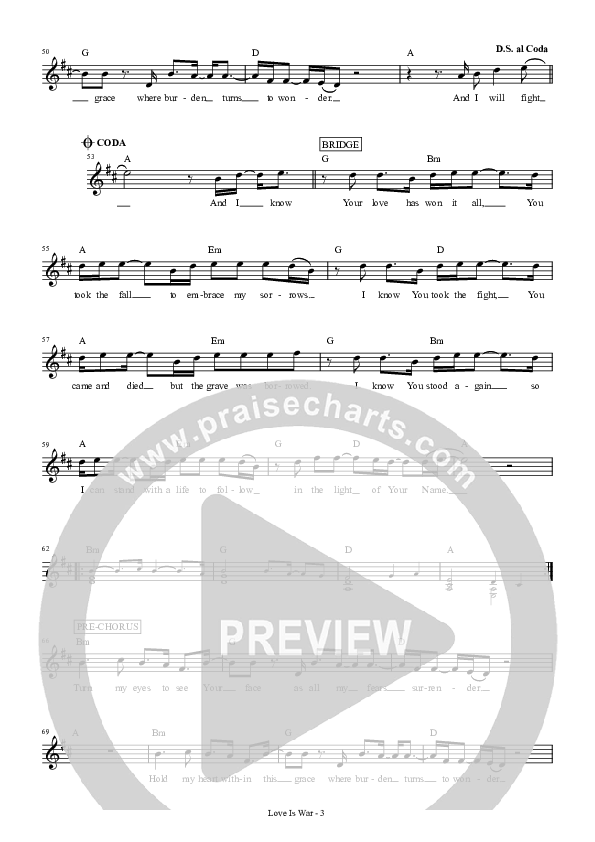 Love Is War Lead Sheet (Hillsong UNITED)