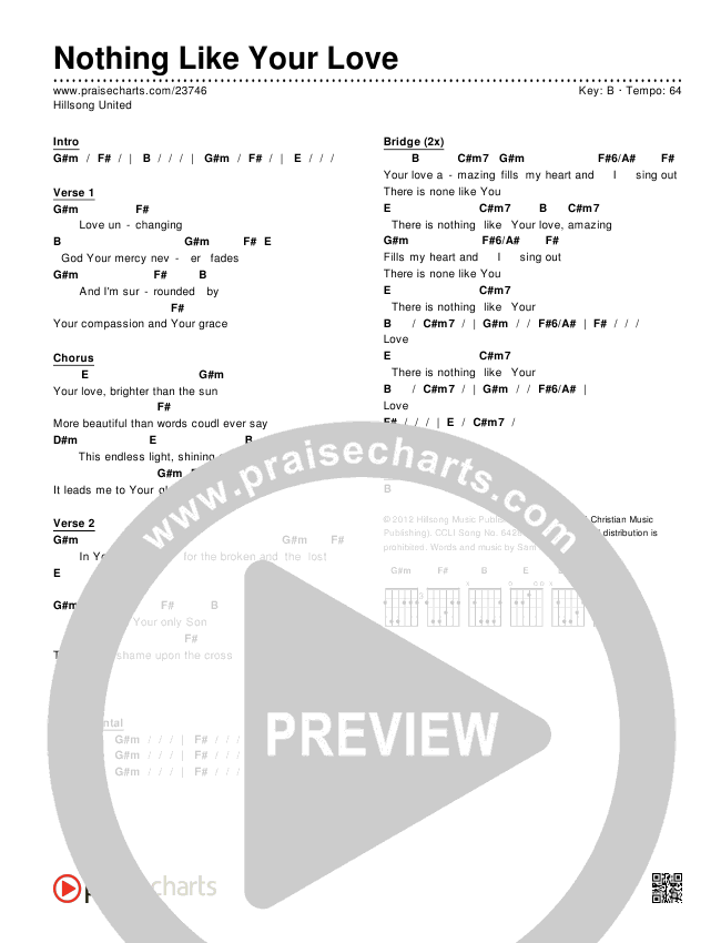 Nothing Like Your Love Chords & Lyrics (Hillsong UNITED)