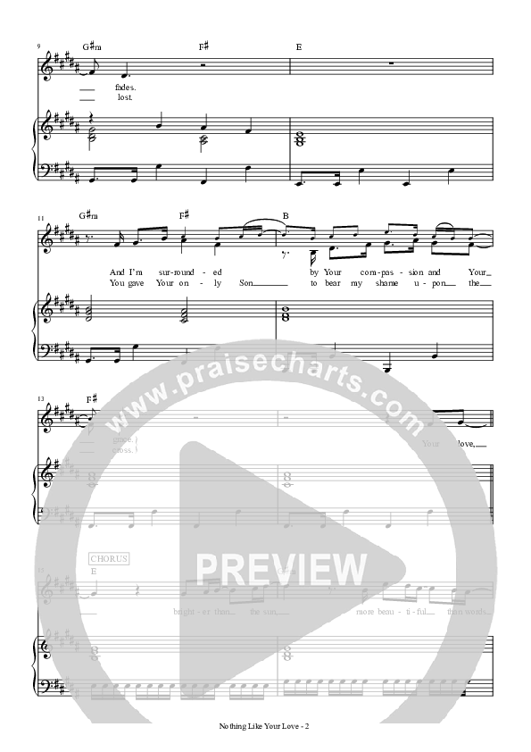 Nothing Like Your Love Piano/Vocal (Hillsong UNITED)