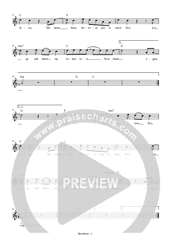 Heartbeats Lead Sheet (Hillsong UNITED)