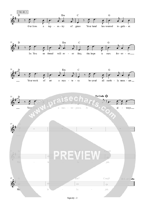 Tapestry Lead Sheet (Hillsong UNITED)