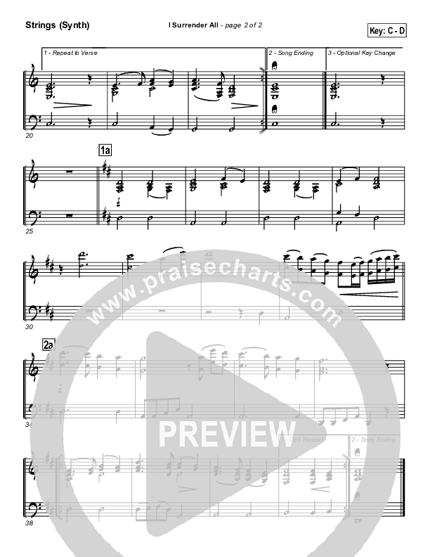 I Surrender All Synth Strings (Traditional Hymn / PraiseCharts)